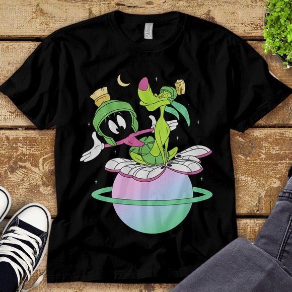 Looney Tunes Marvin The Martian & K-9 Planet T-Shirt Unisex Tee Adult T-shirt - Picture 1 of 2